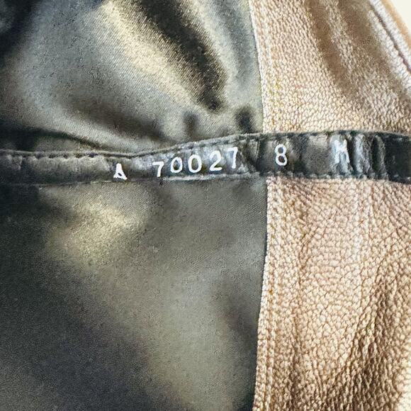 Stuart Weitzman Boots Womens 8 Brown Gold Metallic Leather Knee High Heel - Picture 11 of 13